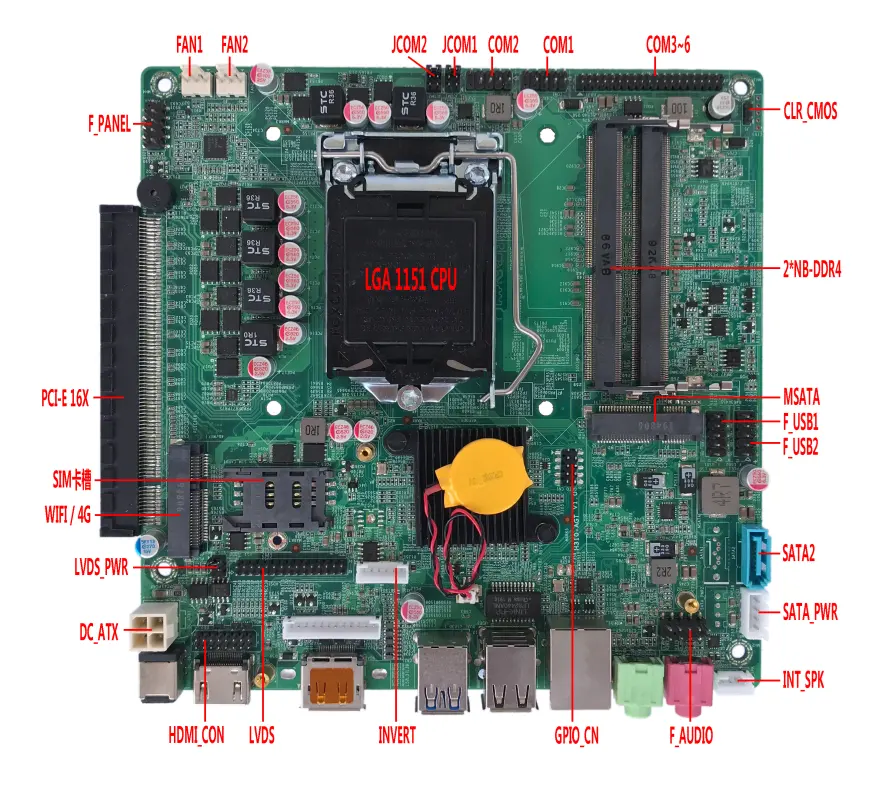 ELSKY 170 * 170mm産業用マザーボードlga1155、CPU 8th gen core i5-8400 8600H310チップセットデスクトップ1151マザーボード