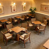 Ensemble table et chaises de café en métal durable, style minimaliste moderne, pour restaurants commerciaux et pâtisseries