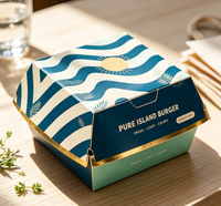 Boîtes à hamburgers en papier kraft recyclables Emballages jetables pour la restauration rapide pour les restaurants à emporter