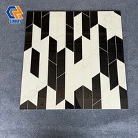 Carreaux extérieurs de luxe modernes en marbre noir brillant, antibactériens, résistants aux acides, antidérapants et résistants à l'usure, 800x800mm, 9mm d'épaisseur