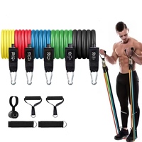 Équipement d'entraînement de yoga durable et confortable Bande de résistance à pédale élastique à 4 tubes Corde de tension en latex TPE pour exercices AB