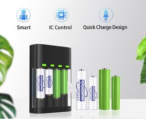Smart 1.2V AA to <b>3.7V</b> Lithium Rechargeable <b>Battery</b> Charger 4 Slot Plug Portable for Scooter Use DC Port US Standard - Product Image 6