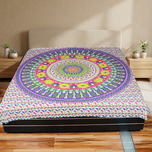 Wholesale 100% Natural Cotton Queen Size Bed <b>Sheet</b> Set 300tc <b>Silk</b> Filled Modern Floral Pattern Home Decor Bedding Fabric Linens - Product Image 2