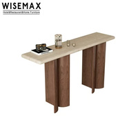 Meuble WISEMAX, table console moderne de luxe pour la maison, l'hôtel, le bureau, avec structure en bois massif et plateau en travertin, pour villa, salon, entrée
