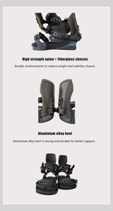 Fijaciones de Snowboard de Alta Calidad, Fijaciones de Aluminio para Adultos, Correas para Fijaciones de Snowboard, Equipo de Esquí - Product Image 5
