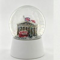 Souvenir artisanal en résine, globe à neige personnalisé du Musée britannique de Londres, globe à neige en verre avec figurine de bus londonien, cadeau touristique