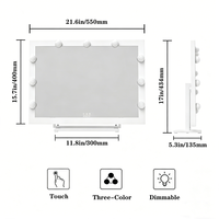 Miroir de Maquillage Intelligent à LED, Design Rotatif sur Pied, Écran d'Affichage Carré, Personnalisé, en Métal et Verre, Utilisation sur Bureau
