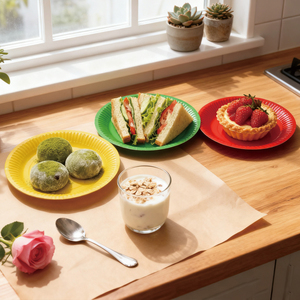 Assiette ronde en papier pour fête d'anniversaire colorée jetable - Product Image 6