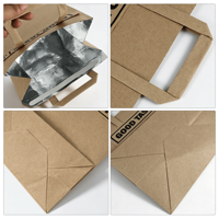 Sacs en papier kraft de qualité alimentaire avec poignée robuste et logo personnalisé pour café, lait, thé à emporter – Vente en gros