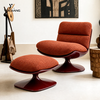 Fauteuil de balcon Pattie - Style luxe léger, petit fauteuil pivotant ergonomique en tissu moderne pour hôtel et salle à manger