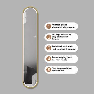 Luxus kleine Größe extrem schmal Ganzkörper spiegel Schmink spiegel LED-Licht Eingangs dekoration Langer Spiegel Wandbehang - Product Image 4