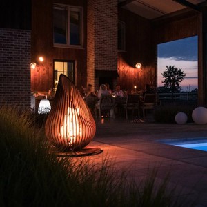 سلة حريق كورتين للخدمة الشاقة ، حرق الأخشاب الصدئة في الهواء الطلق من الفولاذ والخارج - Product Image 5