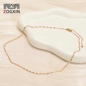 European American Minimalist Rose Gold Stainless Steel Clavicle Chain Geometric Design Daily Wear Unisex Fashion Body Chain - Product Image 3