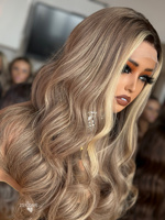 SHY 13x5 Perruque frontale en dentelle HD sans colle, cheveux humains, à raie libre, ondulée, balayage, Fabricant OEM ODM
