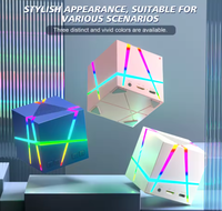 Subwoofer Mini Portabel Nirkabel Tahan Air DC Plastik Baru Lampu LED RGB Jam AirPlay Audio Dua Arah Crossover Mikrofon Terintegrasi