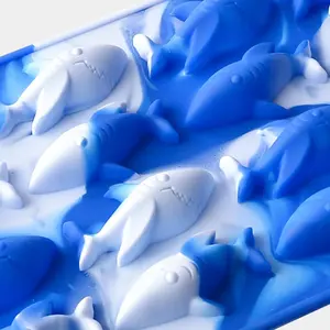 Molde para hielo 3D con forma de tiburón, bandeja para hacer hielo, molde de fácil desmoldeo para cócteles, whisky, bebidas, nevera, cocina, cafetería, camping - Product Image 4