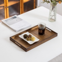 Ensemble de plateaux de service rectangulaires emboîtables en bambou naturel, durables et écologiques, avec poignées découpées, pour la maison, la cuisine, la table, la restauration, l'hôtellerie et les cafés
