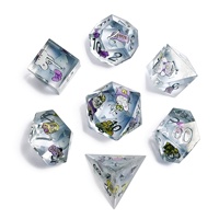 Ensemble de dés polyédriques carrés DND, dés multi-faces en résine faits à la main, 1 pièce, autocollants intégrés, écologiques, durables pour D&D RPG