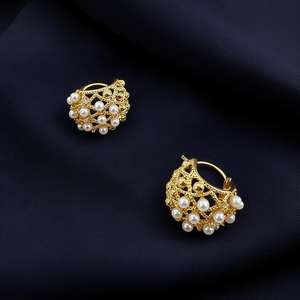 Champ de uggood brass และ zicron eardrops พร้อมไข่มุกฝังทันสมัยเครื่องประดับหูสำหรับธุรกิจนอกสถานที่ - Product Image 2