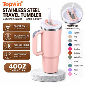 Gobelet isotherme personnalisé en acier inoxydable avec poignée Stanley, 14oz, 30oz, 40oz, pour voyage et extérieur, avec couvercle sous vide - Product Image 1
