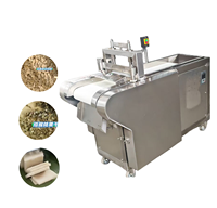 Industriële multifunctionele machine voor het snijden en diceren van groenten & gedroogd fruit, inclusief blauwe bessen & geconserveerde gele perziken.