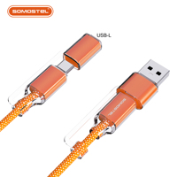 Kabel Pengisian Daya Cepat SOMOSTEL 27W/60W 4 in 1 Multifungsi USB Type-C Smart Charging Braided untuk Semua Ponsel