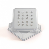 Piercing de nez en argent sterling 925 plaqué or 24g, bijou de piercing nasal en forme d'étoile avec zircon pour mariage et fiançailles