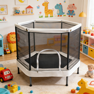 טרמפולינה לילדים Zoshine 4FT/5FT לשימוש פנימי עם ריפוד קפיצים PVC, מיני טרמפולינה לפעוטות, קיבולת משקל 220 ליברות, בעלת תקן ASTM - Product Image 1