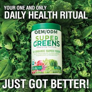 Poudre de Super Greens |   50 superaliments biologiques |   Complément <span class=keywords><strong>Alcalinisant</strong></span> aux Légumes Verts avec Probiotiques, Fruits, Légumes et Champignons - Product Image 6