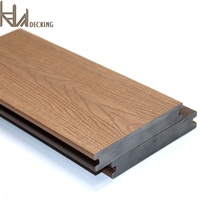 Planches de terrasse en WPC co-extrudé, sol composite imperméable, grain de bois 3D, antidérapantes, rainurées, pour jardin et terrasse