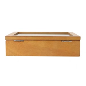 Wooden <b>Watch</b> Box With Glass Lid 8 Compartment Display <b>Case</b> For Jewelry Bracelet Storage - Product Image 2