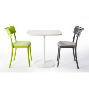 Tavolo quadrato in legno bianco con Base in ghisa e piano laminato multistrato 70x70 cm H.74 modello BL0070B - Product Image 2