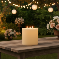 Bougie sans flamme extra-large en cire de paraffine faite à la main avec effet de flamme 3D réaliste, télécommande LED, décoration d'intérieur, fêtes, par Mermei