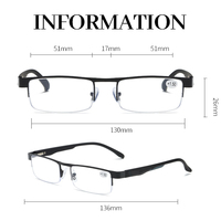 Lunettes de lecture pour hommes de haute qualité avec monture en métal, style vintage, pour hypermétropie, anti-lumière bleue