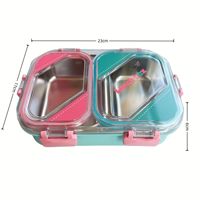 Boîte à lunch isotherme en acier inoxydable à grande capacité avec 3 compartiments scellés, boîte à lunch thermique pour le bureau/les adultes/les enfants