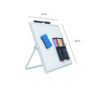 Tableau blanc magnétique double face en aluminium 10x10 pouces, non pliable, sur pied, pour étudiants, bureau, usage domestique, personnalisable