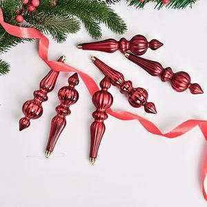 Nouvelles décorations de Noël transfrontalières : Cônes peints de formes spéciales, gouttes d'eau, glaçons, boules en plastique électroplaqué, fabriquées à la machine 3 - Product Image 2