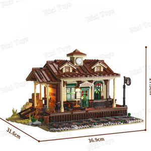 F9039 MOC Série Street View Modèle <span class=keywords><strong>Gare</strong></span> Ferroviaire Occidentale pour Enfants Jouets Éducatifs DIY <span class=keywords><strong>de</strong></span> Noël Cadeau Ensembles <span class=keywords><strong>de</strong></span> Blocs <span class=keywords><strong>de</strong></span> Construction - Product Image 4