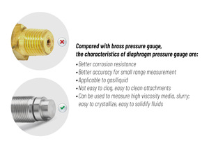 ZHYQ PT124Y-621 0-1MPa-150MPa Sanitaire Antichoc Bourdon Tube Diaphragme Manomètre 1.6% FS Précision SS304 Matériel 4-20ma - Product Image 6