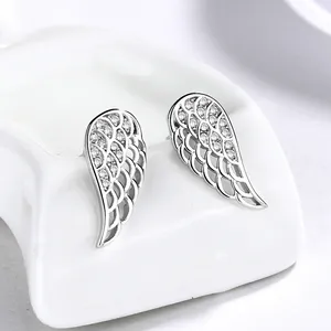 925 Silver Earrings Fashion Jewelry Stock 925 Sterling Silver Hollow Angel Clip Fairy Wing Earring Earrings