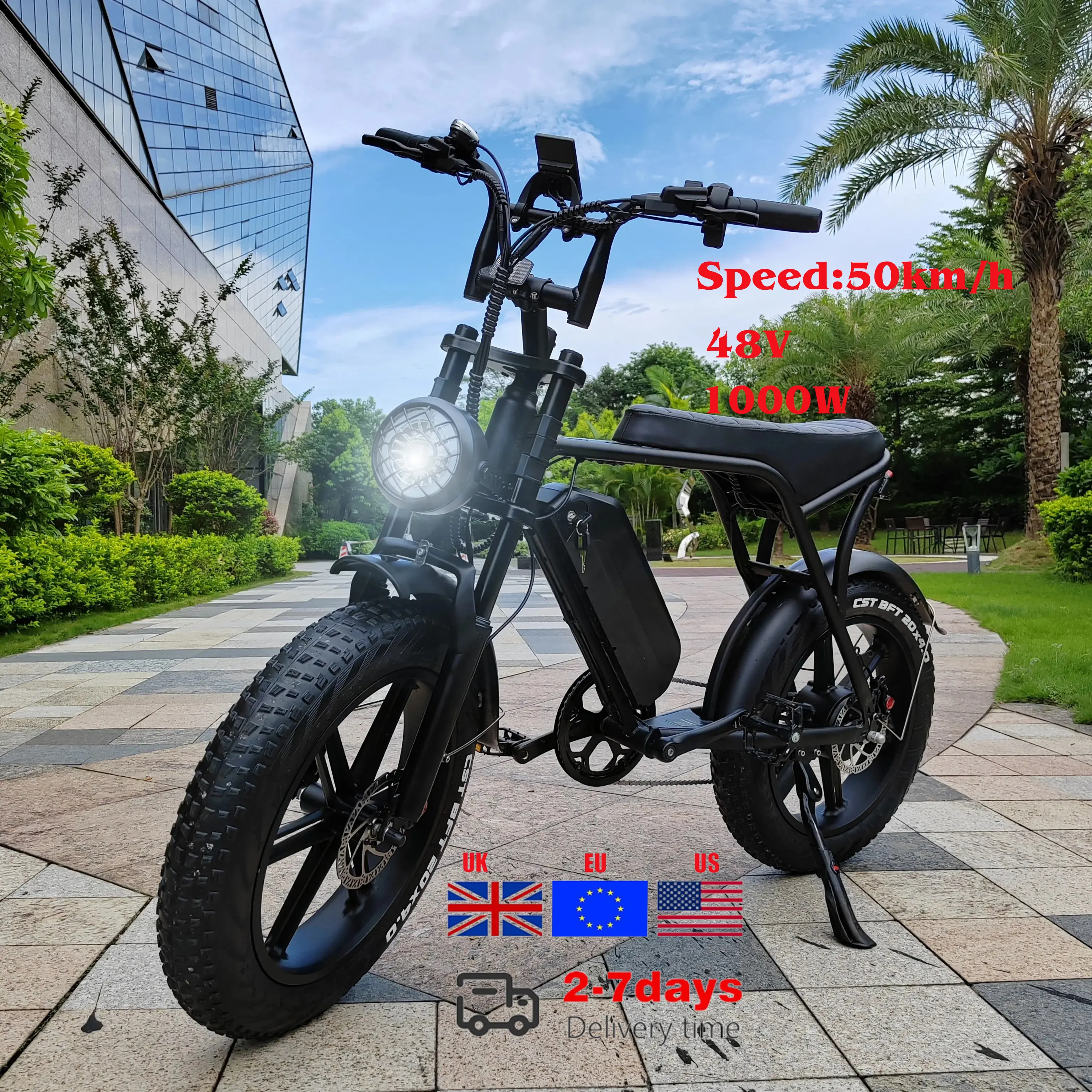 यू यू यू एस के गोदाम में इलेक्ट्रिक गंदगी बाइक 1000 डब्ल्यू 48 वी ई-बाइक का लोगो रंग ओम शहरी इलेक्ट्रिक साइकिल 50 किमी/घंटा वयस्क फबाइक