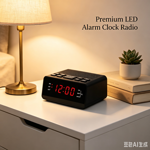 <span class=keywords><strong>Radio</strong></span>-réveil numérique LED AM/FM avec haut-parleur intégré, alimentation par piles ou secteur, pour chevet, avec fonction snooze, vente en gros - Product Image 6