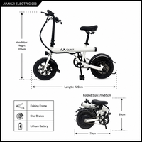 Vélo électrique pliable portable AM E-BIKE blanc compact mini pour la ville, léger, avec moteur à moyeu arrière et frein à disque