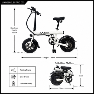 จักรยานไฟฟ้าพับได้แบบพกพา AM E-BIKE สี<span class=keywords><strong>ขาว</strong></span> ขนาดกะทัดรัด เหมาะสำหรับการเดินทางในเมือง น้ำหนักเบา มอเตอร์ดุมล้อหลัง เบรกดิสก์ - Product Image 5