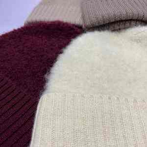 Chapeau en laine pure tricoté, style coréen, automne-hiver, 100% laine, bonnet pour homme et femme - Product Image 4