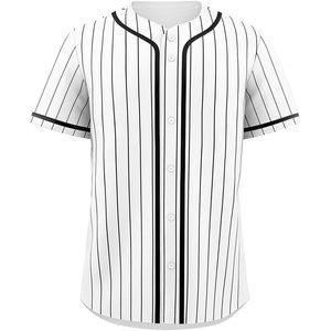 Camiseta de Béisbol a Rayas, Unisex, para Adultos, Lisa, con Botones, Transpirable, Uniforme Deportivo para Equipos - Product Image 1