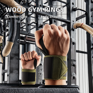 Buck-Gymnastic <b>Rings</b> Fitness Wood Gymnastic <b>Rings</b> Numbered Straps for Closure Comfortable Design for Body Sculpting - Product Image 2