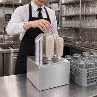 220V Commerciële Rvs Wijnglas Reiniging Polijsten Droogmachine 600PCS/H Automatische Restaurant Hotel 60C Hete Lucht