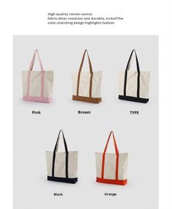 Sac fourre-tout en toile pour femmes, style tendance, écologique, pour les courses, avec poche, fermeture éclair en coton, bandoulière, impression personnalisée - Product Image 4