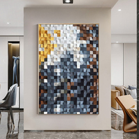 Peinture murale 3D en bois, décoration d'art moderne en bois de luxe pour salon, personnalisation, œuvre d'art pour hôtel